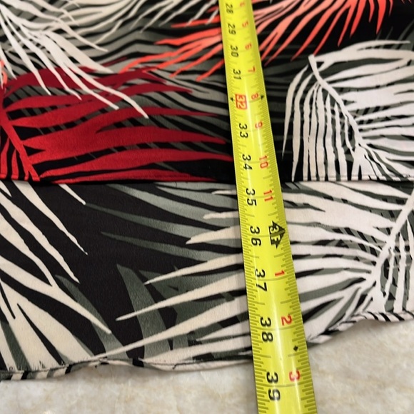 White House Black Market | A-Line Halter Palm Frond Dress | Red Multi | 4 - Picture 9 of 11